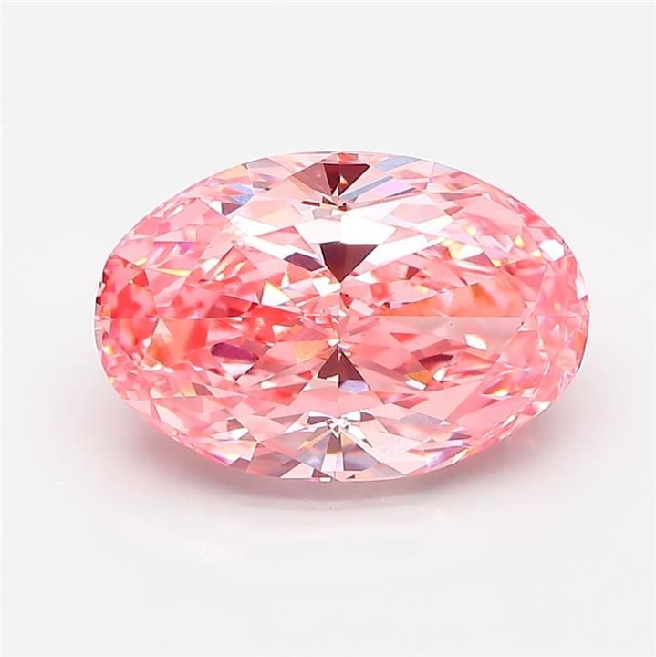 Loose Diamond - OVAL 5.07ct Fancy Vivid Pink VS1: Loose Diamond - OVAL 5.07ct Fancy Vivid Pink VS1 Source: This is a real non-mined Diamond that has been grown in a lab Shape: OVAL Carats: 5.07 Color: Fancy Vivid Pink Certification: IGI Video: