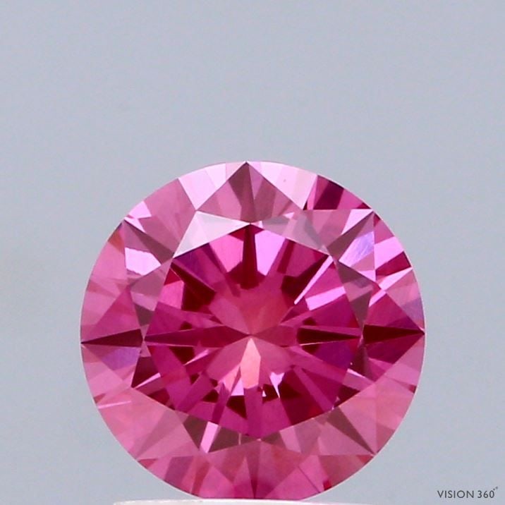 Loose Diamond - ROUND 1.5ct Fancy Vivid Pink VS1: Loose Diamond - ROUND 1.5ct Fancy Vivid Pink VS1 Source: This is a real non-mined Diamond that has been grown in a lab Shape: ROUND Carats: 1.5 Color: Fancy Vivid Pink Certification: IGI Video: Video