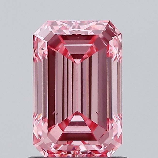 Loose Diamond - EMERALD 1.25ct Fancy Vivid Pink VS2: Loose Diamond - EMERALD 1.25ct Fancy Vivid Pink VS2 Source: This is a real non-mined Diamond that has been grown in a lab Shape: EMERALD Carats: 1.25 Color: Fancy Vivid Pink Certification: NONE