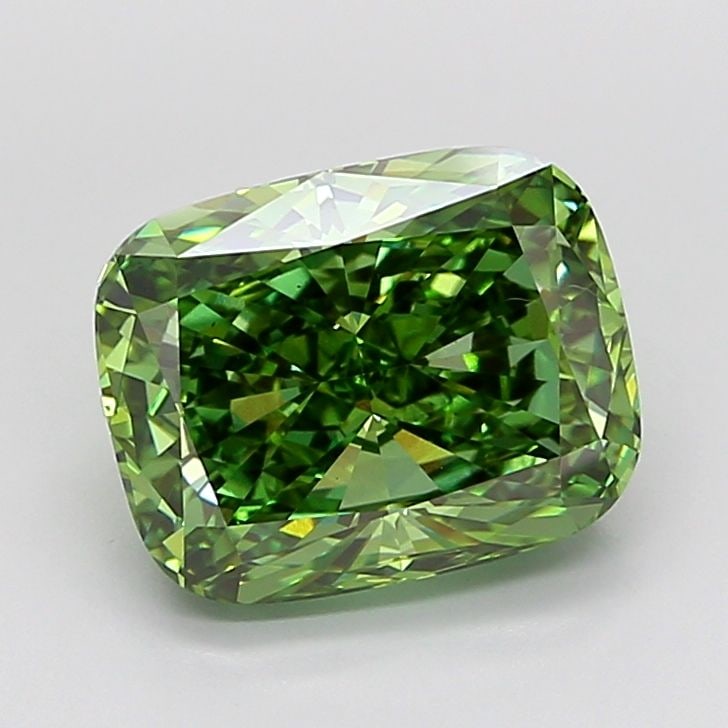 Loose Diamond - CUSHION BRILLIANT 5.08ct Fancy Vivid Green VS1: Loose Diamond - CUSHION BRILLIANT 5.08ct Fancy Vivid Green VS1 Source: This is a real non-mined Diamond that has been grown in a lab Shape: CUSHION BRILLIANT Carats: 5.08 Color: Fancy Vivid Green Cert