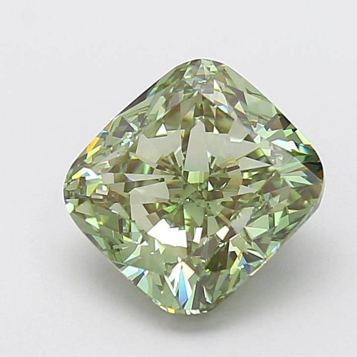 Loose Diamond - CUSHION MODIFIED 5.05ct Fancy Vivid Green VVS2: Loose Diamond - CUSHION MODIFIED 5.05ct Fancy Vivid Green VVS2 Source: This is a real non-mined Diamond that has been grown in a lab Shape: CUSHION MODIFIED Carats: 5.05 Color: Fancy Vivid Green Certi