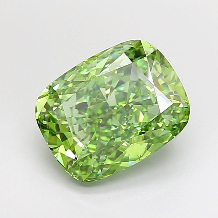 Loose Diamond - CUSHION MODIFIED 3.51ct Fancy Vivid Green VVS1: Loose Diamond - CUSHION MODIFIED 3.51ct Fancy Vivid Green VVS1 Source: This is a real non-mined Diamond that has been grown in a lab Shape: CUSHION MODIFIED Carats: 3.51 Color: Fancy Vivid Green Certi