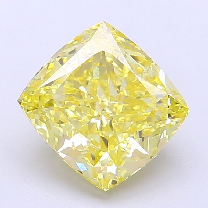 Loose Diamond - CUSHION MODIFIED 2.63ct Fancy Intense Yellow VS1: Loose Diamond - CUSHION MODIFIED 2.63ct Fancy Intense Yellow VS1 Source: This is a real non-mined Diamond that has been grown in a lab Shape: CUSHION MODIFIED Carats: 2.63 Color: Fancy Intense Yellow 