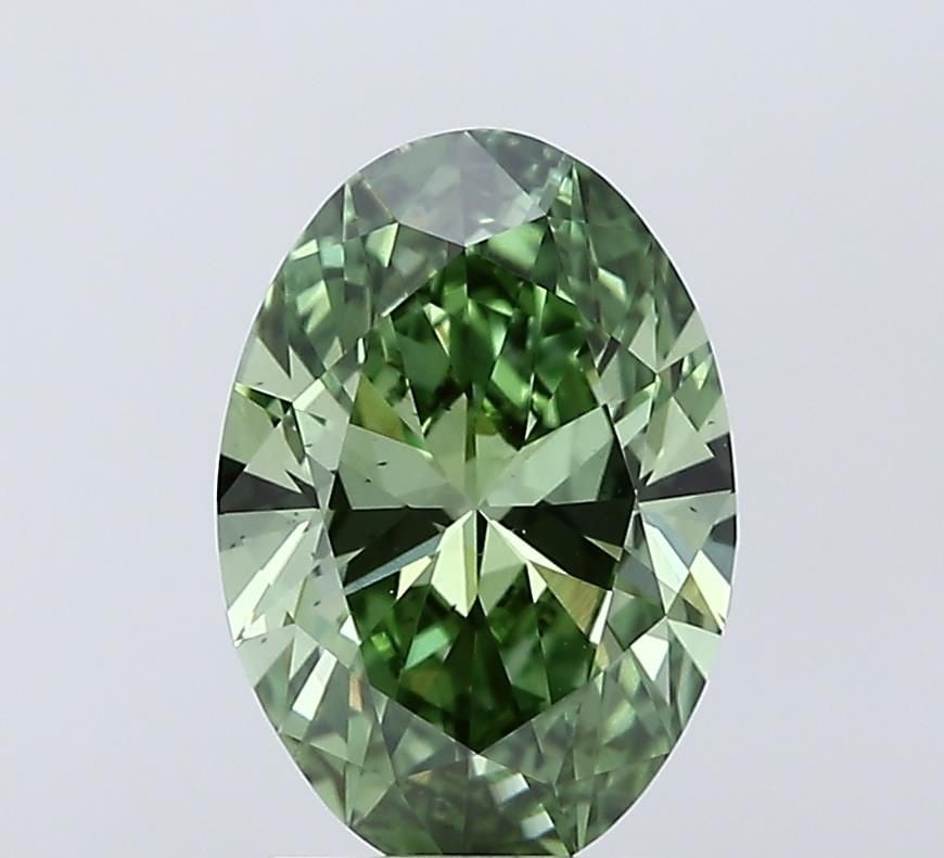Loose Diamond - OVAL 2.04ct Fancy Vivid Green VS2: Loose Diamond - OVAL 2.04ct Fancy Vivid Green VS2 Source: This is a real non-mined Diamond that has been grown in a lab Shape: OVAL Carats: 2.04 Color: Fancy Vivid Green Certification: IGI Video: