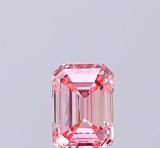 Loose Diamond - EMERALD 0.53ct Fancy Vivid Pink VVS2: Loose Diamond - EMERALD 0.53ct Fancy Vivid Pink VVS2 Source: This is a real non-mined Diamond that has been grown in a lab Shape: EMERALD Carats: 0.53 Color: Fancy Vivid Pink Certification: NONE Video