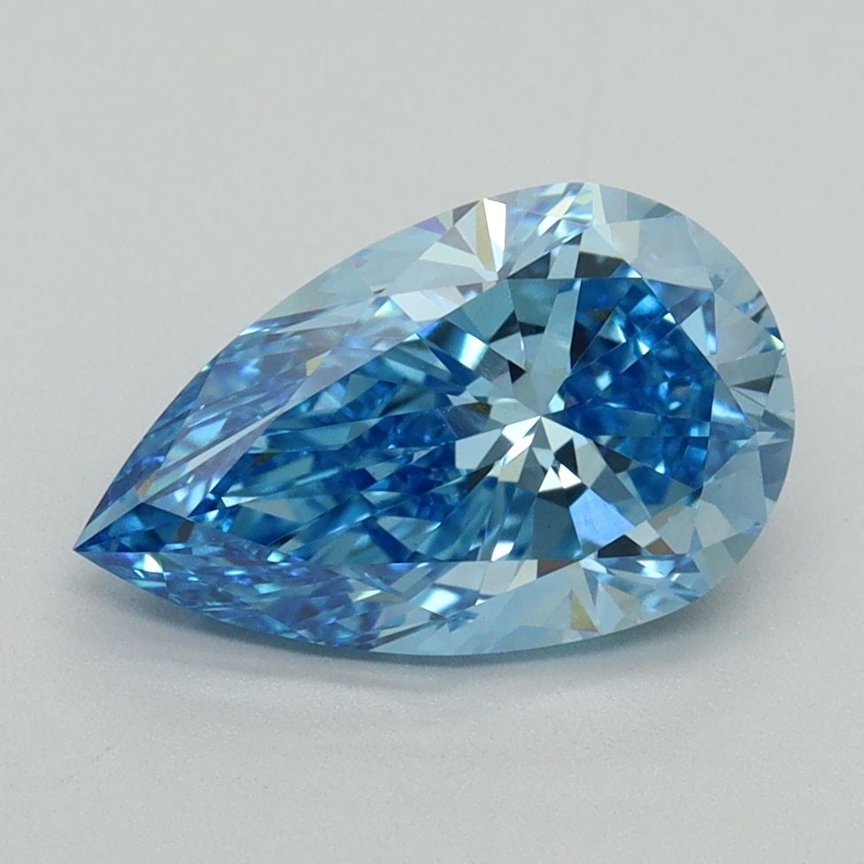 Loose Diamond - PEAR 2.09ct Fancy Vivid Blue VS1: Loose Diamond - PEAR 2.09ct Fancy Vivid Blue VS1 Source: This is a real non-mined Diamond that has been grown in a lab Shape: PEAR Carats: 2.09 Color: Fancy Vivid Blue Certification: IGI Video: