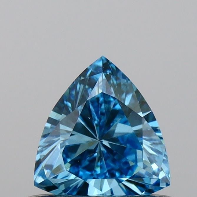 Loose Diamond - TRIANGULAR 0.42ct Fancy Vivid Blue SI1: Loose Diamond - TRIANGULAR 0.42ct Fancy Vivid Blue SI1 Source: This is a real non-mined Diamond that has been grown in a lab Shape: TRIANGULAR Carats: 0.42 Color: Fancy Vivid Blue Certification: IGI