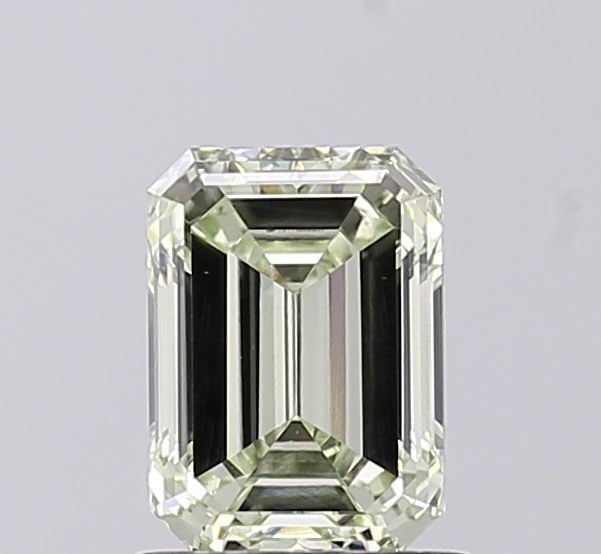 Loose Diamond - EMERALD 1.21ct Fancy Light Green VS1: Loose Diamond - EMERALD 1.21ct Fancy Light Green VS1 Source: This is a real non-mined Diamond that has been grown in a lab Shape: EMERALD Carats: 1.21 Color: Fancy Light Green Certification: IGI Video