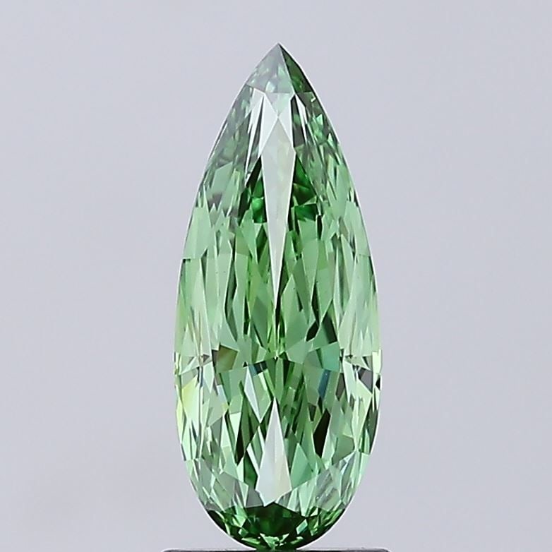 Loose Diamond - PEAR 1.85ct Fancy Vivid Green VS1: Loose Diamond - PEAR 1.85ct Fancy Vivid Green VS1 Source: This is a real non-mined Diamond that has been grown in a lab Shape: PEAR Carats: 1.85 Color: Fancy Vivid Green Certification: IGI Video: