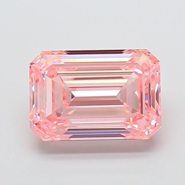 Loose Diamond - EMERALD 4.03ct Fancy Intense Pink VVS2: Loose Diamond - EMERALD 4.03ct Fancy Intense Pink VVS2 Source: This is a real non-mined Diamond that has been grown in a lab Shape: EMERALD Carats: 4.03 Color: Fancy Intense Pink Certification: IGI Vi