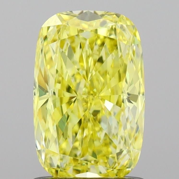 Loose Diamond - CUSHION BRILLIANT 1.23ct Fancy Intense Yellow VS2: Loose Diamond - CUSHION BRILLIANT 1.23ct Fancy Intense Yellow VS2 Source: This is a real non-mined Diamond that has been grown in a lab Shape: CUSHION BRILLIANT Carats: 1.23 Color: Fancy Intense Yello