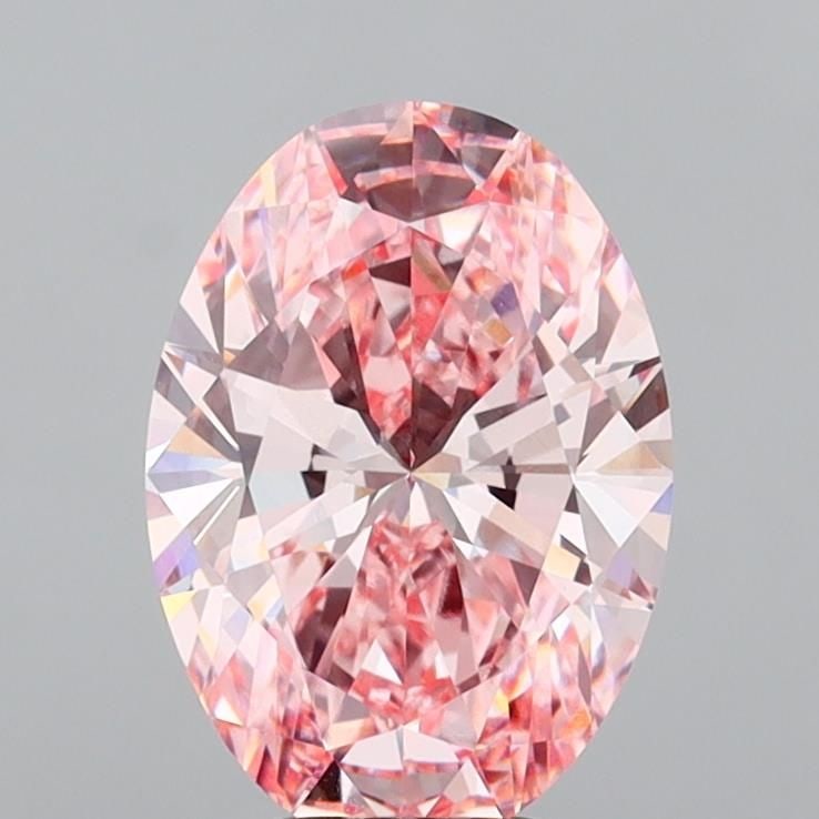Loose Diamond - OVAL 5.34ct Fancy Vivid Pink VVS2: Loose Diamond - OVAL 5.34ct Fancy Vivid Pink VVS2 Source: This is a real non-mined Diamond that has been grown in a lab Shape: OVAL Carats: 5.34 Color: Fancy Vivid Pink Certification: IGI Video: