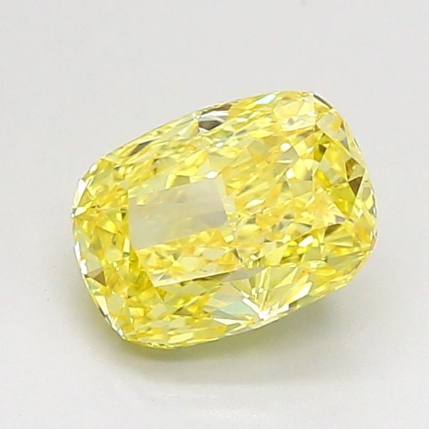Loose Diamond - CUSHION MODIFIED 1.21ct Fancy Vivid Yellow VVS2: Loose Diamond - CUSHION MODIFIED 1.21ct Fancy Vivid Yellow VVS2 Source: This is a real non-mined Diamond that has been grown in a lab Shape: CUSHION MODIFIED Carats: 1.21 Color: Fancy Vivid Yellow Cer