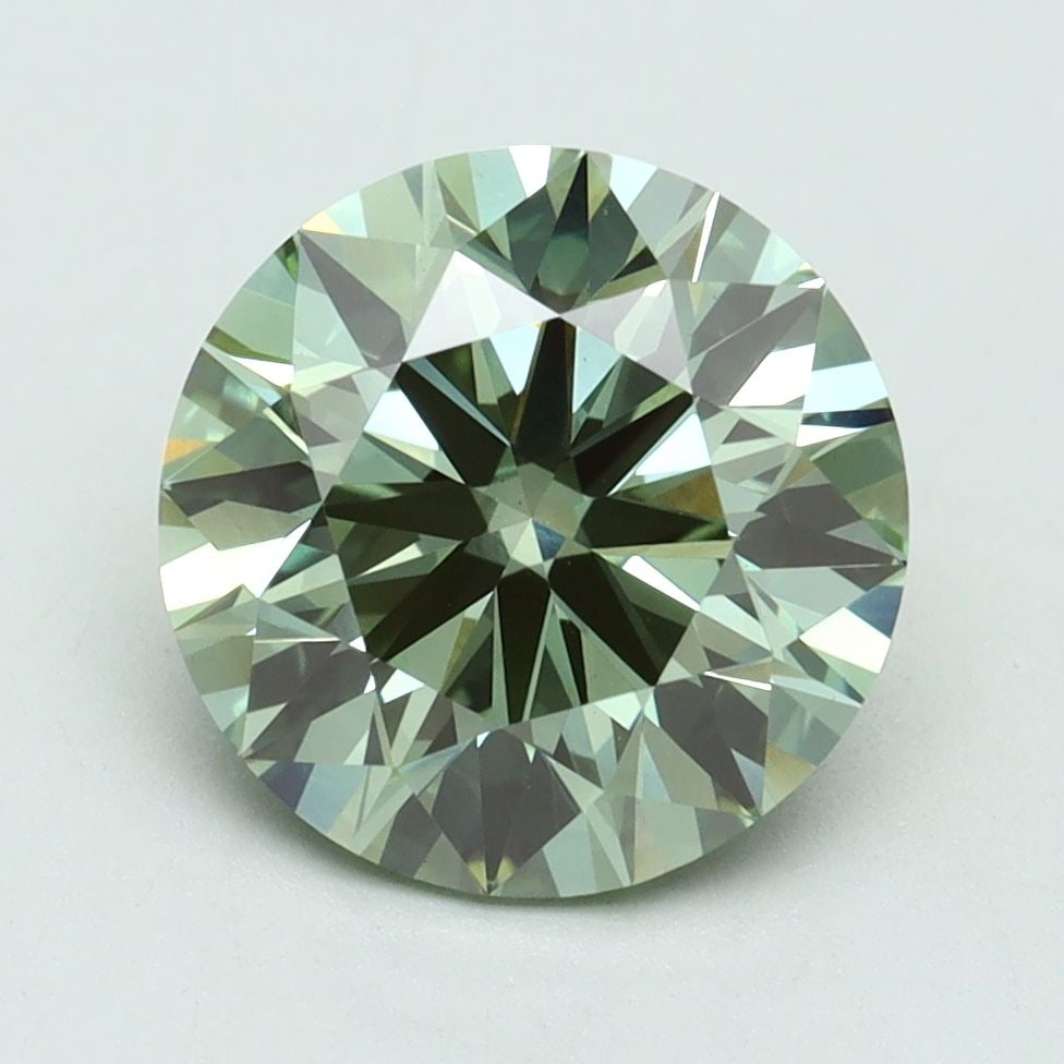 Ideal Loose Diamond - ROUND 3.0ct Fancy Vivid Green VS1: Ideal Loose Diamond - ROUND 3.0ct Fancy Vivid Green VS1 Source: This is a real non-mined Diamond that has been grown in a lab Shape: ROUND Carats: 3.0 Color: Fancy Vivid Green Certification: IGI Video