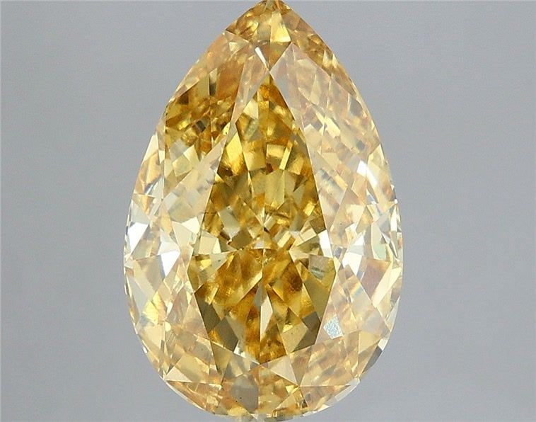 Loose Diamond - PEAR 4.08ct Fancy Vivid Yellow VS1: Loose Diamond - PEAR 4.08ct Fancy Vivid Yellow VS1 Source: This is a real non-mined Diamond that has been grown in a lab Shape: PEAR Carats: 4.08 Color: Fancy Vivid Yellow Certification: IGI Video: