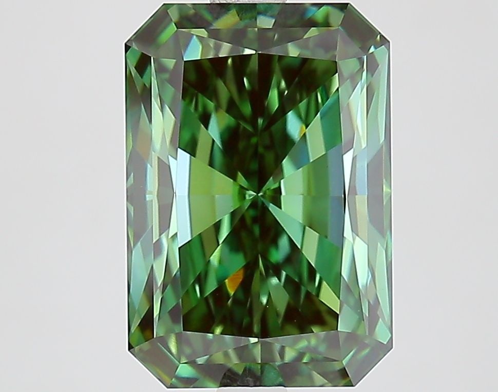 Loose Diamond - RADIANT 4.02ct Fancy Vivid Green VVS2: Loose Diamond - RADIANT 4.02ct Fancy Vivid Green VVS2 Source: This is a real non-mined Diamond that has been grown in a lab Shape: RADIANT Carats: 4.02 Color: Fancy Vivid Green Certification: IGI Vide