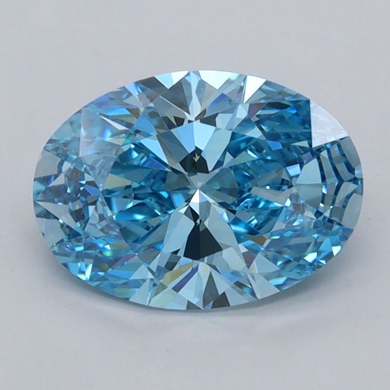 Loose Diamond - OVAL 1.51ct Fancy Vivid Blue VVS1: Loose Diamond - OVAL 1.51ct Fancy Vivid Blue VVS1 Source: This is a real non-mined Diamond that has been grown in a lab Shape: OVAL Carats: 1.51 Color: Fancy Vivid Blue Certification: IGI Video: