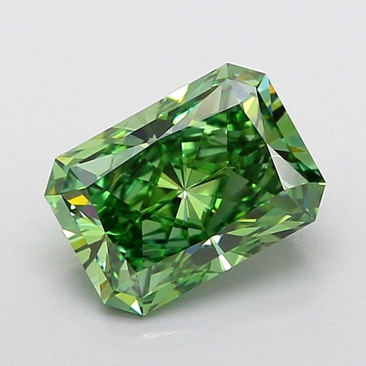 Loose Diamond - RADIANT 2.0ct Fancy Vivid Green VVS1: Loose Diamond - RADIANT 2.0ct Fancy Vivid Green VVS1 Source: This is a real non-mined Diamond that has been grown in a lab Shape: RADIANT Carats: 2.0 Color: Fancy Vivid Green Certification: IGI Video: