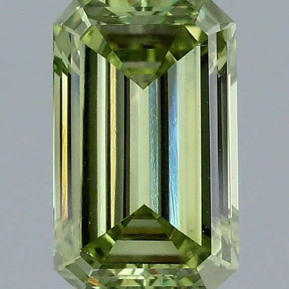 Loose Diamond - EMERALD 1.01ct Fancy Vivid Green VVS2: Loose Diamond - EMERALD 1.01ct Fancy Vivid Green VVS2 Source: This is a real non-mined Diamond that has been grown in a lab Shape: EMERALD Carats: 1.01 Color: Fancy Vivid Green Certification: IGI Vide