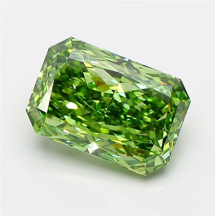 Loose Diamond - RADIANT 4.04ct Fancy Vivid Green VS1: Loose Diamond - RADIANT 4.04ct Fancy Vivid Green VS1 Source: This is a real non-mined Diamond that has been grown in a lab Shape: RADIANT Carats: 4.04 Color: Fancy Vivid Green Certification: IGI Video
