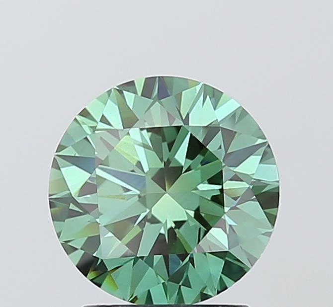 Ideal Loose Diamond - ROUND 2.0ct Fancy Vivid Green VS2: Ideal Loose Diamond - ROUND 2.0ct Fancy Vivid Green VS2 Source: This is a real non-mined Diamond that has been grown in a lab Shape: ROUND Carats: 2.0 Color: Fancy Vivid Green Certification: IGI Video