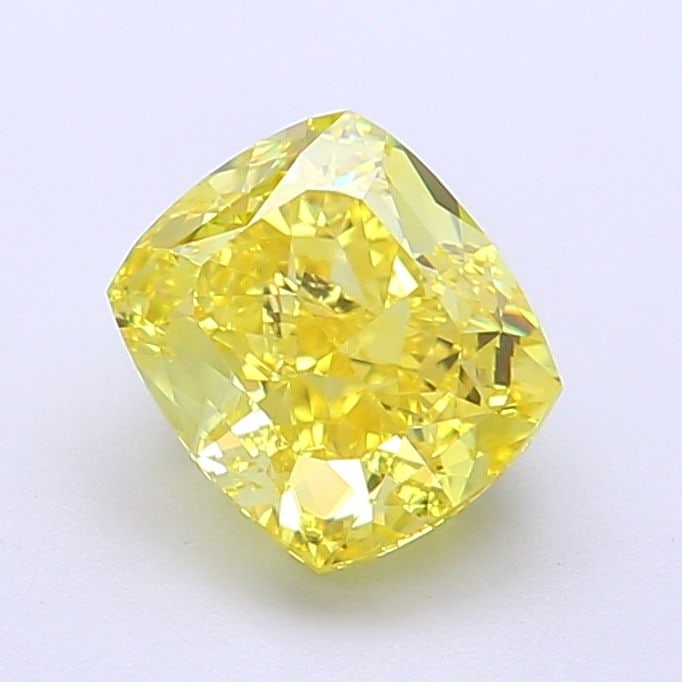 Loose Diamond - CUSHION MODIFIED 2.02ct Fancy Vivid Yellow VVS1: Loose Diamond - CUSHION MODIFIED 2.02ct Fancy Vivid Yellow VVS1 Source: This is a real non-mined Diamond that has been grown in a lab Shape: CUSHION MODIFIED Carats: 2.02 Color: Fancy Vivid Yellow Cer