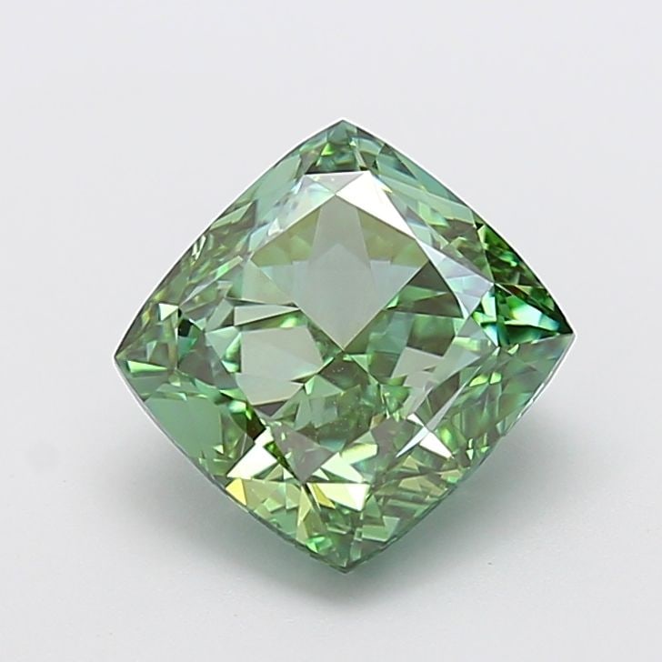 Loose Diamond - CUSHION MODIFIED 4.08ct Fancy Vivid Green VS1: Loose Diamond - CUSHION MODIFIED 4.08ct Fancy Vivid Green VS1 Source: This is a real non-mined Diamond that has been grown in a lab Shape: CUSHION MODIFIED Carats: 4.08 Color: Fancy Vivid Green Certif