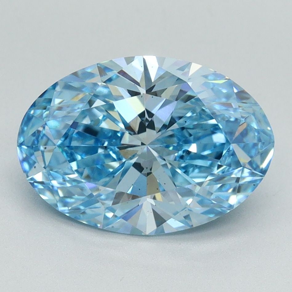 Loose Diamond - OVAL 2.59ct Fancy Vivid Blue VS2: Loose Diamond - OVAL 2.59ct Fancy Vivid Blue VS2 Source: This is a real non-mined Diamond that has been grown in a lab Shape: OVAL Carats: 2.59 Color: Fancy Vivid Blue Certification: IGI Video: