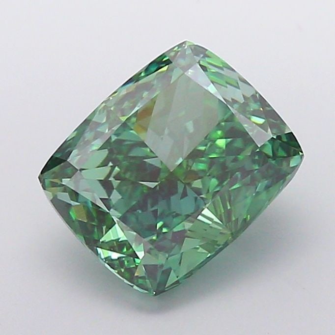 Loose Diamond - CUSHION MODIFIED 5.22ct Fancy Vivid Green VVS2: Loose Diamond - CUSHION MODIFIED 5.22ct Fancy Vivid Green VVS2 Source: This is a real non-mined Diamond that has been grown in a lab Shape: CUSHION MODIFIED Carats: 5.22 Color: Fancy Vivid Green Certi