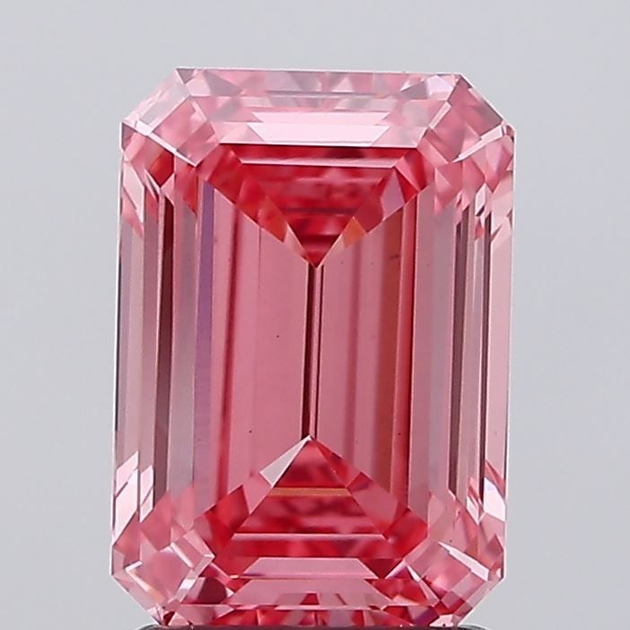 Loose Diamond - EMERALD 2.1ct Fancy Vivid Pink VS1: Loose Diamond - EMERALD 2.1ct Fancy Vivid Pink VS1 Source: This is a real non-mined Diamond that has been grown in a lab Shape: EMERALD Carats: 2.1 Color: Fancy Vivid Pink Certification: IGI The Diamo