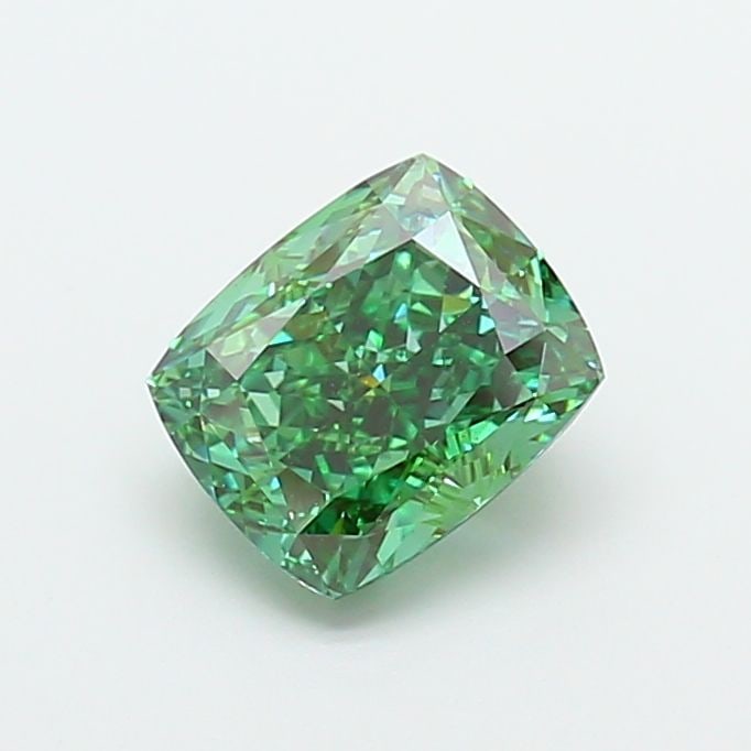 Loose Diamond - CUSHION MODIFIED 3.05ct Fancy Vivid Green VS1: Loose Diamond - CUSHION MODIFIED 3.05ct Fancy Vivid Green VS1 Source: This is a real non-mined Diamond that has been grown in a lab Shape: CUSHION MODIFIED Carats: 3.05 Color: Fancy Vivid Green Certif