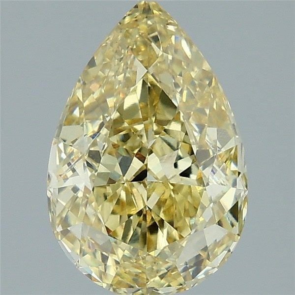 Loose Diamond - PEAR 2.53ct Fancy Intense Yellow VVS2: Loose Diamond - PEAR 2.53ct Fancy Intense Yellow VVS2 Source: This is a real non-mined Diamond that has been grown in a lab Shape: PEAR Carats: 2.53 Color: Fancy Intense Yellow Certification: IGI Vide