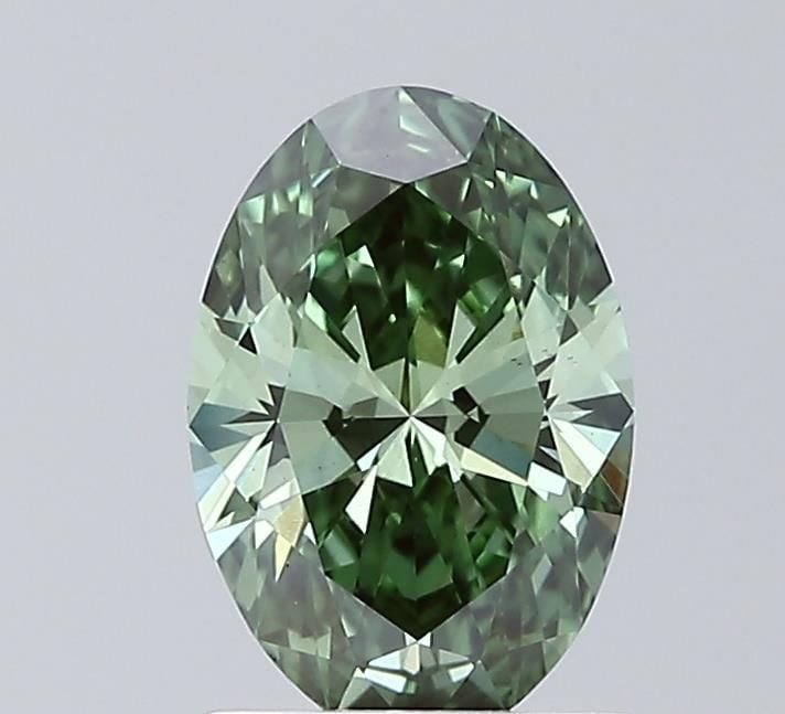 Loose Diamond - OVAL 1.26ct Fancy Vivid Green VS1: Loose Diamond - OVAL 1.26ct Fancy Vivid Green VS1 Source: This is a real non-mined Diamond that has been grown in a lab Shape: OVAL Carats: 1.26 Color: Fancy Vivid Green Certification: IGI Video: