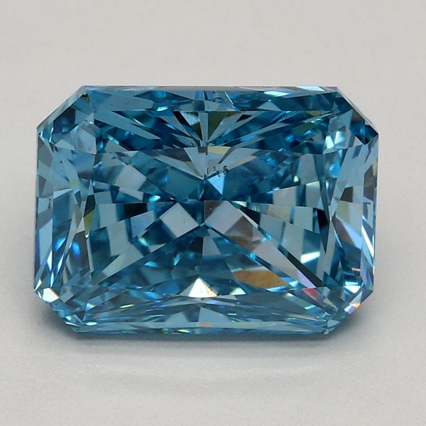 Loose Diamond - RADIANT 2.02ct Fancy Vivid Blue SI1: Loose Diamond - RADIANT 2.02ct Fancy Vivid Blue SI1 Source: This is a real non-mined Diamond that has been grown in a lab Shape: RADIANT Carats: 2.02 Color: Fancy Vivid Blue Certification: IGI Video: