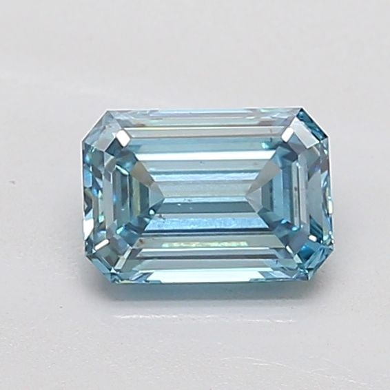 Loose Diamond - EMERALD 0.91ct Fancy Vivid Greenish Blue VS2: Loose Diamond - EMERALD 0.91ct Fancy Vivid Greenish Blue VS2 Source: This is a real non-mined Diamond that has been grown in a lab Shape: EMERALD Carats: 0.91 Color: Fancy Vivid Greenish Blue Certific