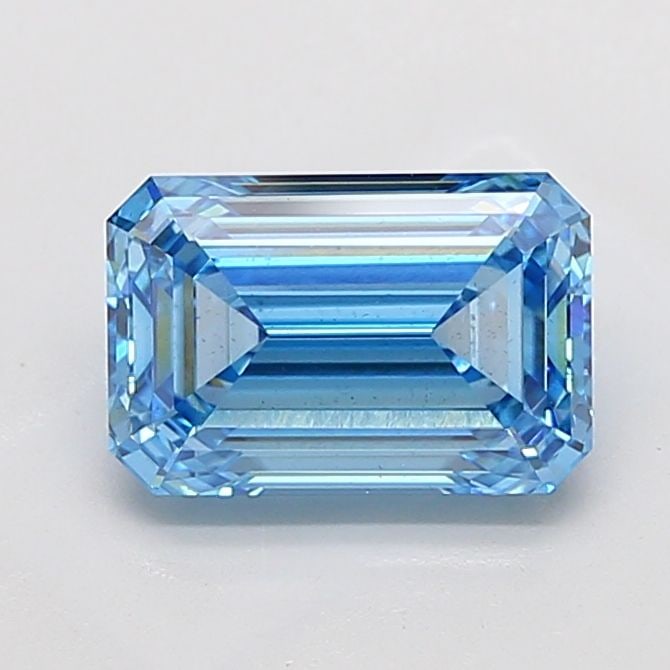 Loose Diamond - EMERALD 3.81ct Fancy Vivid Blue VS2: Loose Diamond - EMERALD 3.81ct Fancy Vivid Blue VS2 Source: This is a real non-mined Diamond that has been grown in a lab Shape: EMERALD Carats: 3.81 Color: Fancy Vivid Blue Certification: IGI Video: