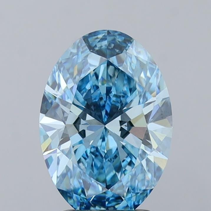 Loose Diamond - OVAL 2.03ct Fancy Vivid Blue VVS2: Loose Diamond - OVAL 2.03ct Fancy Vivid Blue VVS2 Source: This is a real non-mined Diamond that has been grown in a lab Shape: OVAL Carats: 2.03 Color: Fancy Vivid Blue Certification: IGI Video: