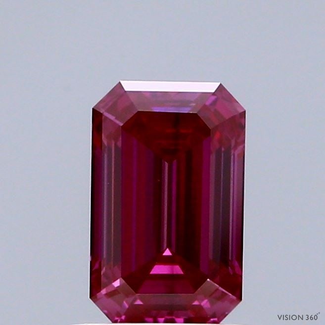 Loose Diamond - EMERALD 1.16ct Fancy Vivid Pink SI1: Loose Diamond - EMERALD 1.16ct Fancy Vivid Pink SI1 Source: This is a real non-mined Diamond that has been grown in a lab Shape: EMERALD Carats: 1.16 Color: Fancy Vivid Pink Certification: IGI The Dia