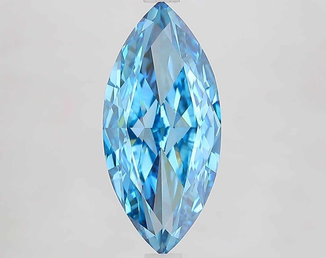 Loose Diamond - MARQUISE 3.45ct Fancy Vivid Blue VVS2: Loose Diamond - MARQUISE 3.45ct Fancy Vivid Blue VVS2 Source: This is a real non-mined Diamond that has been grown in a lab Shape: MARQUISE Carats: 3.45 Color: Fancy Vivid Blue Certification: IGI Vide
