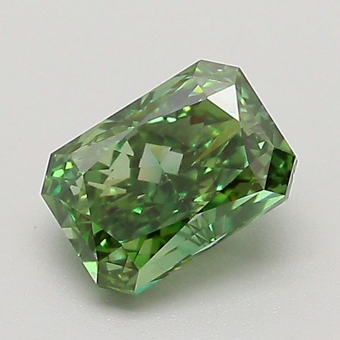 Loose Diamond - RADIANT 1.08ct Fancy Vivid Green VS1: Loose Diamond - RADIANT 1.08ct Fancy Vivid Green VS1 Source: This is a real non-mined Diamond that has been grown in a lab Shape: RADIANT Carats: 1.08 Color: Fancy Vivid Green Certification: IGI The D