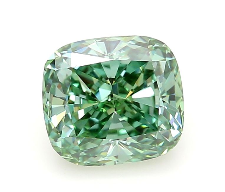 Loose Diamond - CUSHION MODIFIED 1.08ct Fancy Vivid Green VVS2: Loose Diamond - CUSHION MODIFIED 1.08ct Fancy Vivid Green VVS2 Source: This is a real non-mined Diamond that has been grown in a lab Shape: CUSHION MODIFIED Carats: 1.08 Color: Fancy Vivid Green Certi
