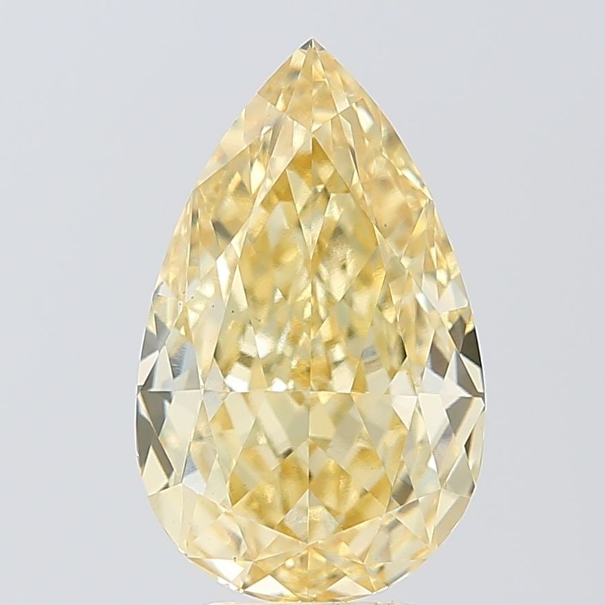 Loose Diamond - PEAR 5.07ct Fancy Intense Yellow VS1: Loose Diamond - PEAR 5.07ct Fancy Intense Yellow VS1 Source: This is a real non-mined Diamond that has been grown in a lab Shape: PEAR Carats: 5.07 Color: Fancy Intense Yellow Certification: IGI Video