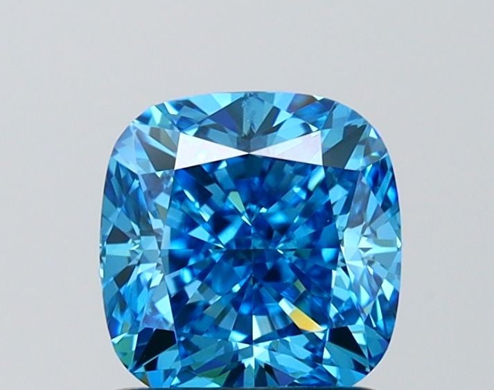 Loose Diamond - CUSHION MODIFIED 1.53ct Fancy Intense Blue VVS1: Loose Diamond - CUSHION MODIFIED 1.53ct Fancy Intense Blue VVS1 Source: This is a real non-mined Diamond that has been grown in a lab Shape: CUSHION MODIFIED Carats: 1.53 Color: Fancy Intense Blue Cer