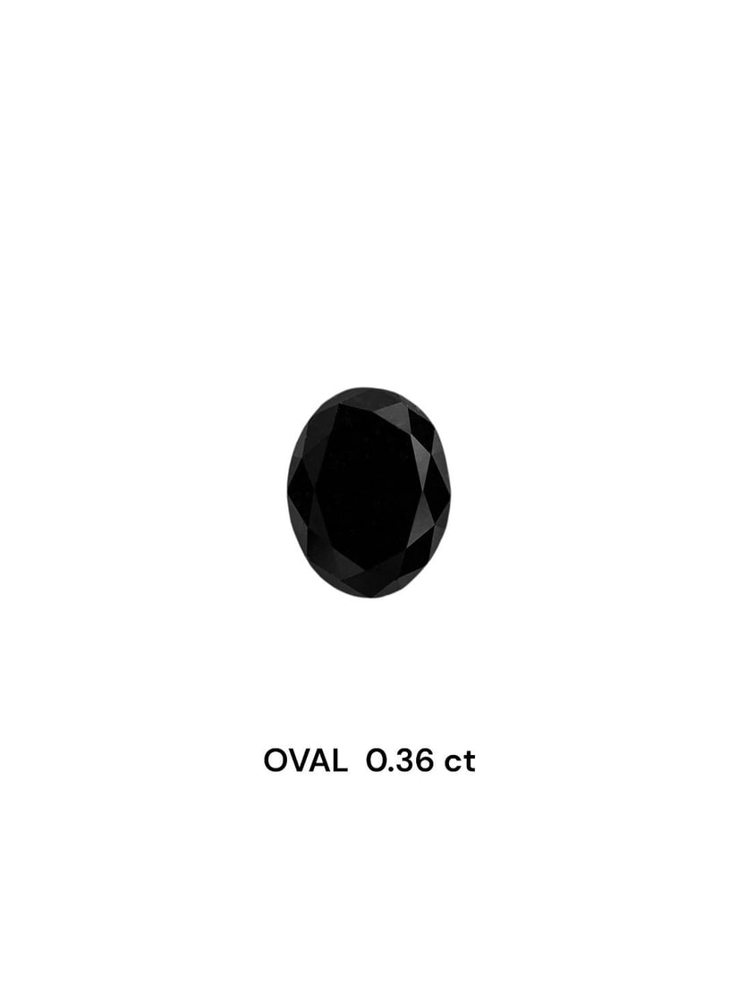 Loose Diamond - OVAL 0.36ct Fancy Black VVS2: Loose Diamond - OVAL 0.36ct Fancy Black VVS2 Source: Natural Shape: OVAL Carats: 0.36 Color: Fancy Black Certification: NONE Video: