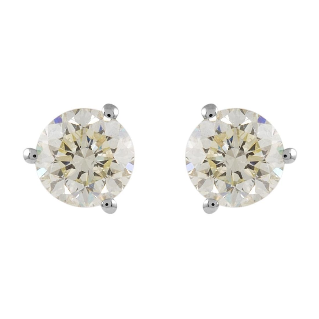 1.28ct Round Diamond Stud Earrings in 18k White Gold with GIA Appraisal: 1.28ct Round Diamond Stud Earrings in 18k White Gold with GIA Appraisal Elevate your elegance with these exquisite round diamond stud earrings, crafted in luxurious 18k white gold. Featuring two match