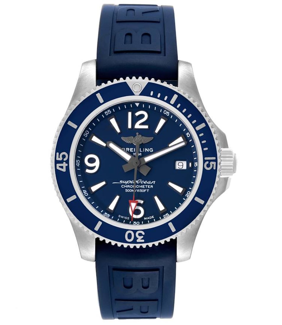 Breitling A17366 Superocean Automatic mens watch blue dial steel bracelet (1 of 7)