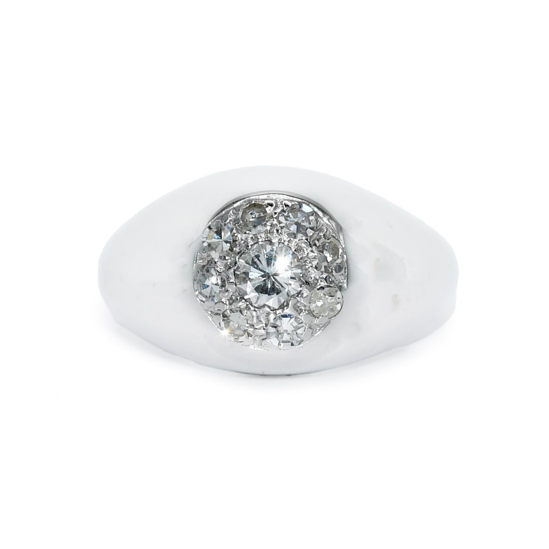 Unbranded 14K White Gold Cluster Ring with Round Brilliant Diamonds (1 of 6)
