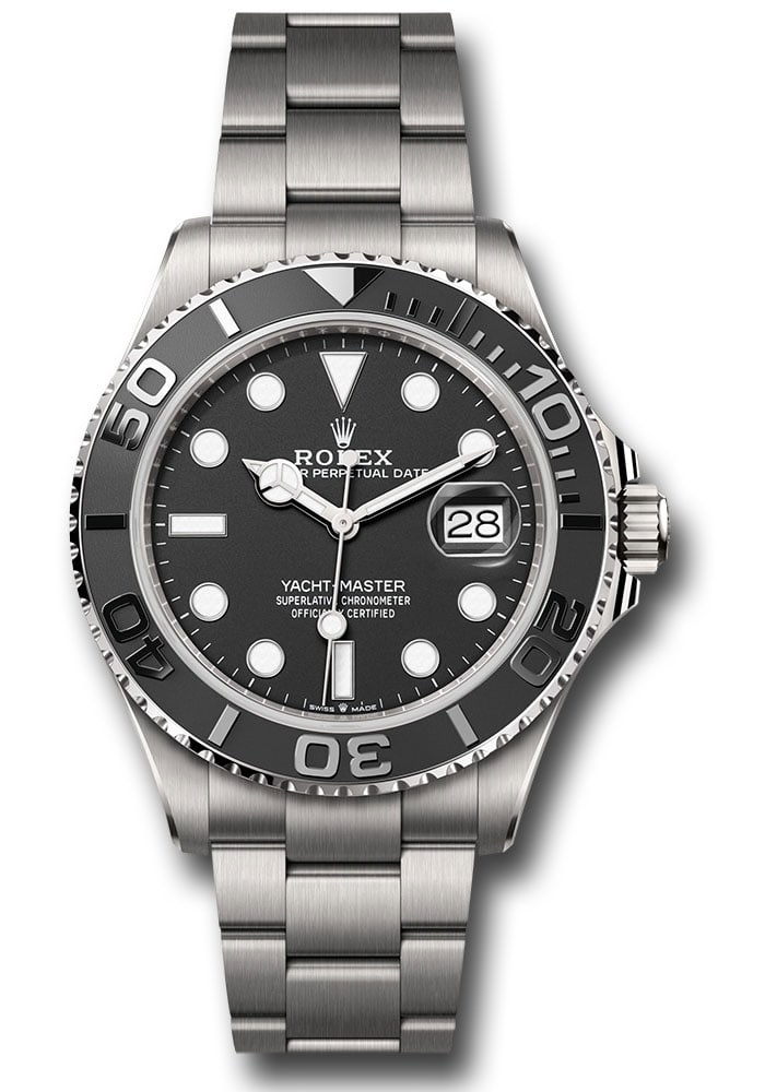 Rolex Rlx Titanium Yacht-Master 42 Men's Watch Ref 226627 Black Dial Oyster Bracelet: Rolex Rlx Titanium Yacht-Master 42 Men's Watch Ref 226627 Black Dial Oyster Bracelet This Rolex RLX Titanium Yacht-Master 42 features a black dial and a rotating bezel, paired with an Oyster bracelet.