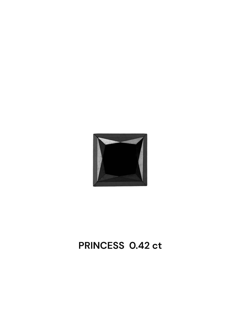 Loose Diamond - PRINCESS 0.42ct Fancy Black VVS2: Loose Diamond - PRINCESS 0.42ct Fancy Black VVS2 Source: Natural Shape: PRINCESS Carats: 0.42 Color: Fancy Black Certification: NONE Video: