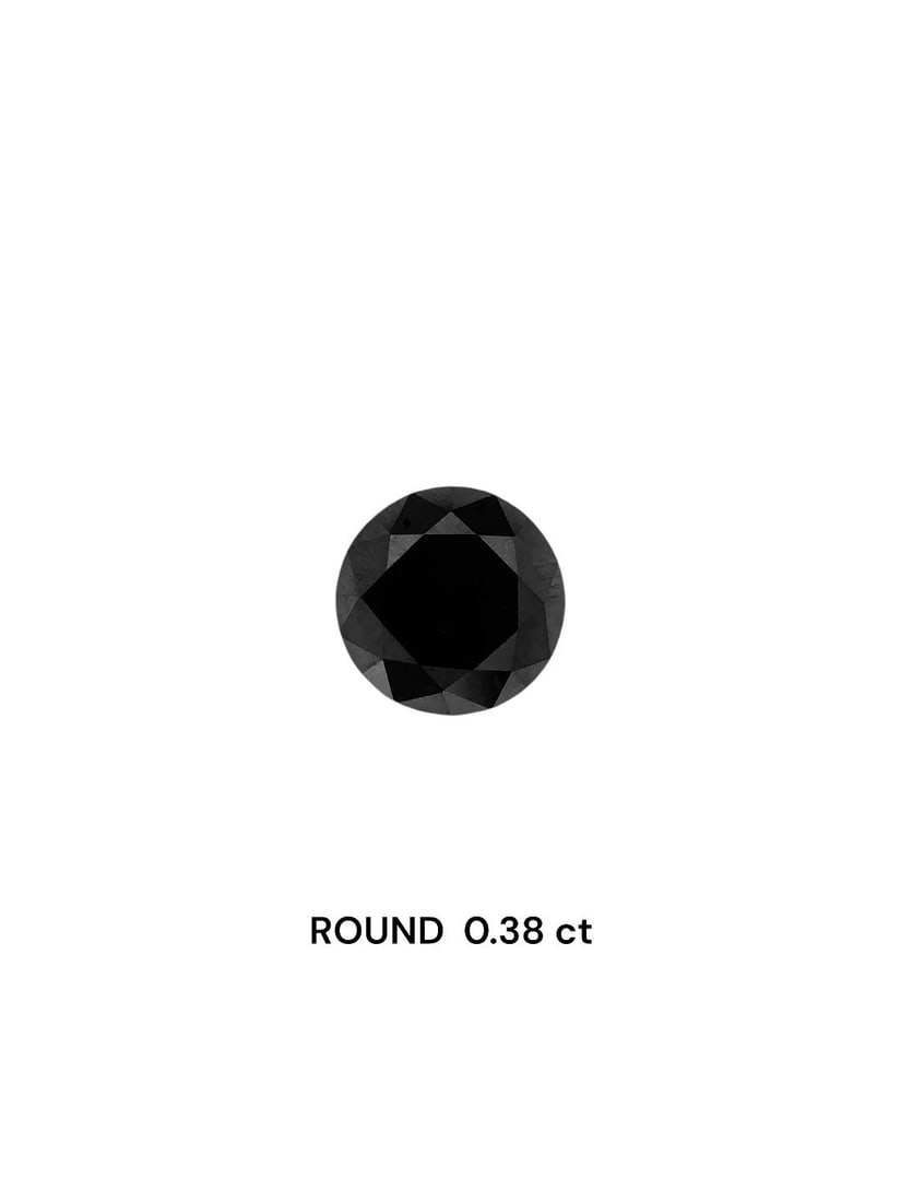 Loose Diamond - ROUND 0.38ct Fancy Black VVS2: Loose Diamond - ROUND 0.38ct Fancy Black VVS2 Source: Natural Shape: ROUND Carats: 0.38 Color: Fancy Black Certification: NONE Video: